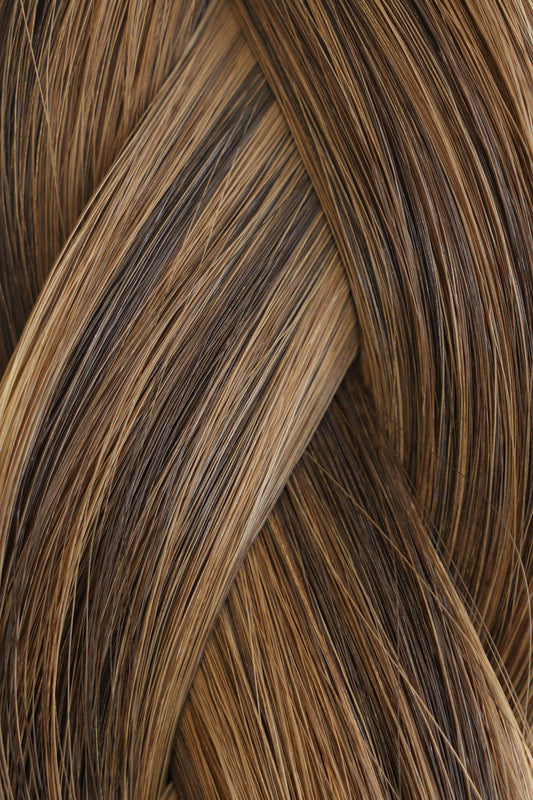 22" Keratin Bond Hair Extensions (25g Bundle) in Bitter Brownie