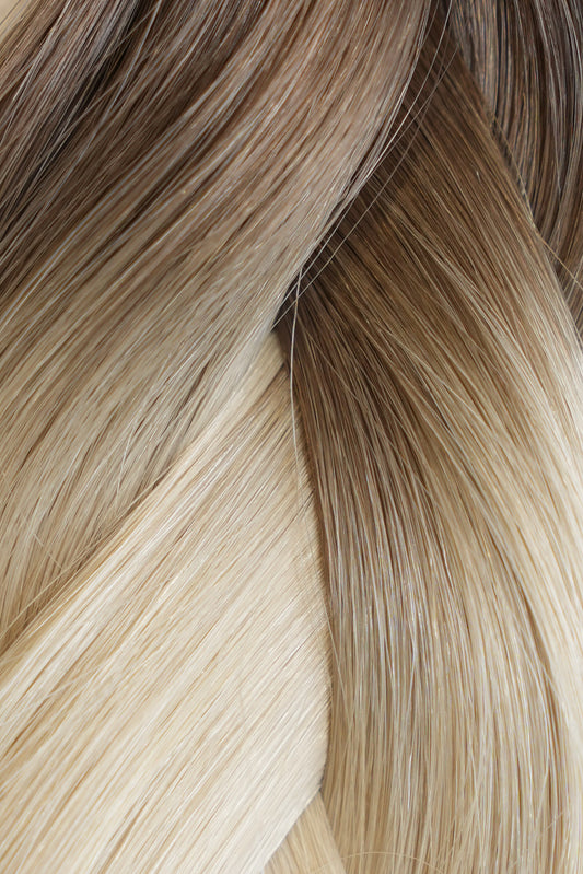 22" Keratin Bond Hair Extensions (25g Bundle) in Affogato