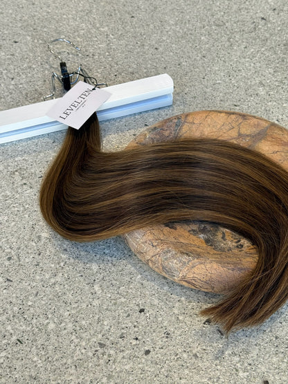 22" Keratin Bond Hair Extensions (25g Bundle) in Bitter Brownie