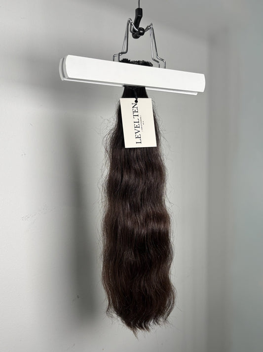 Wavy Level 3 Dark Brown Slavic Tail (89g / 18 inches)